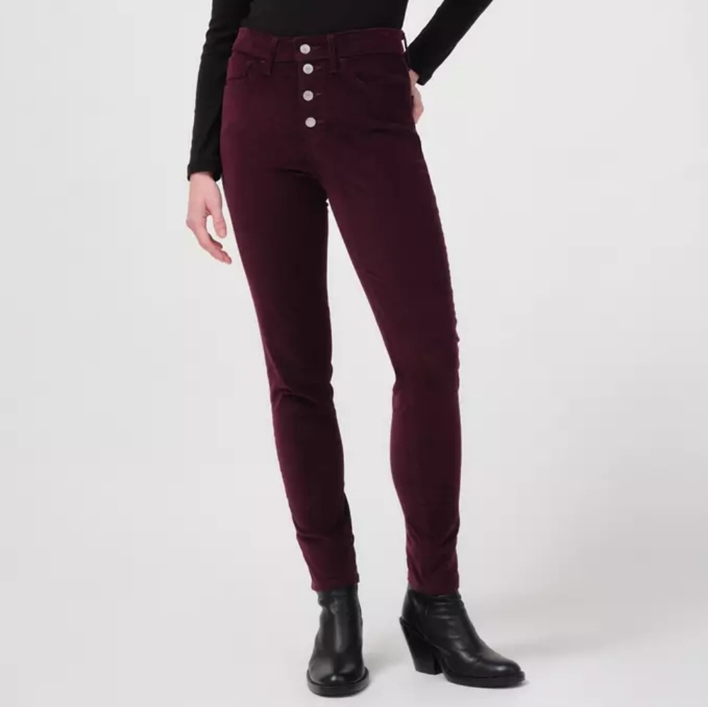 Levi's | 721 Corduroy High Rise Button Front Skinny Pants Jeans Malbec Red